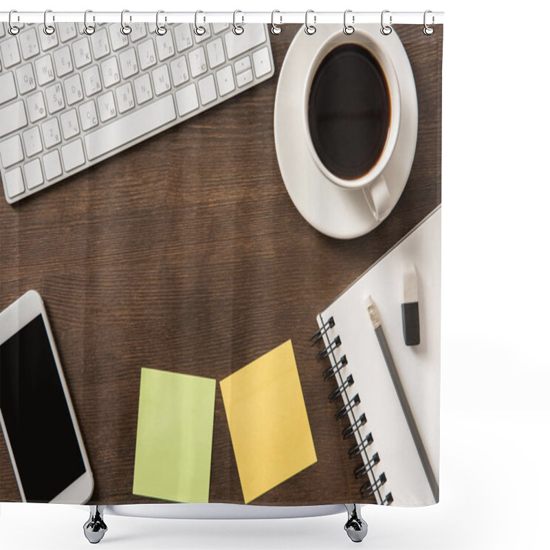 Personality  Cup of coffee and keyboard  shower curtains