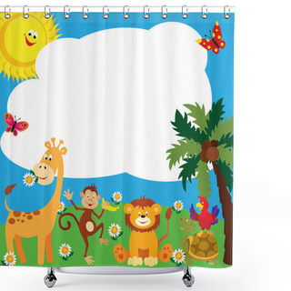 Personality  African Animals Greeting Card Shower Curtains