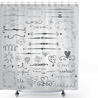 Personality  Doodle Set Shower Curtains