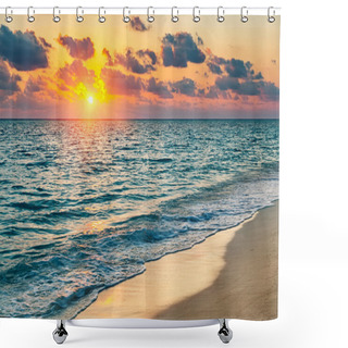 Personality  Sunset Over Ocean Shower Curtains