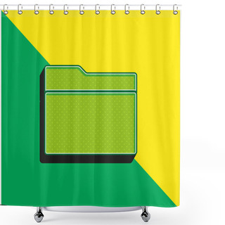 Personality  Black Folder Symbol For Interface Green And Yellow Modern 3d Vector Icon Logo Shower Curtains