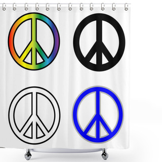 Personality  Peace Symbols Isolated On White Background- Symbol-sign Shower Curtains