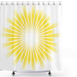Personality  Sunburst Abstract Vector. Shower Curtains