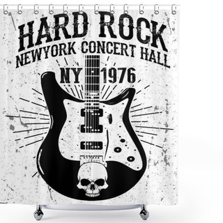 Personality  Rock Poster, Vintage Rock And Roll Typographic For T-shirt; Tee  Shower Curtains
