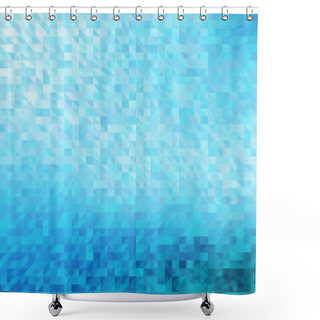 Personality  Blue Seamless Triangle Abstract Pattern. Shower Curtains