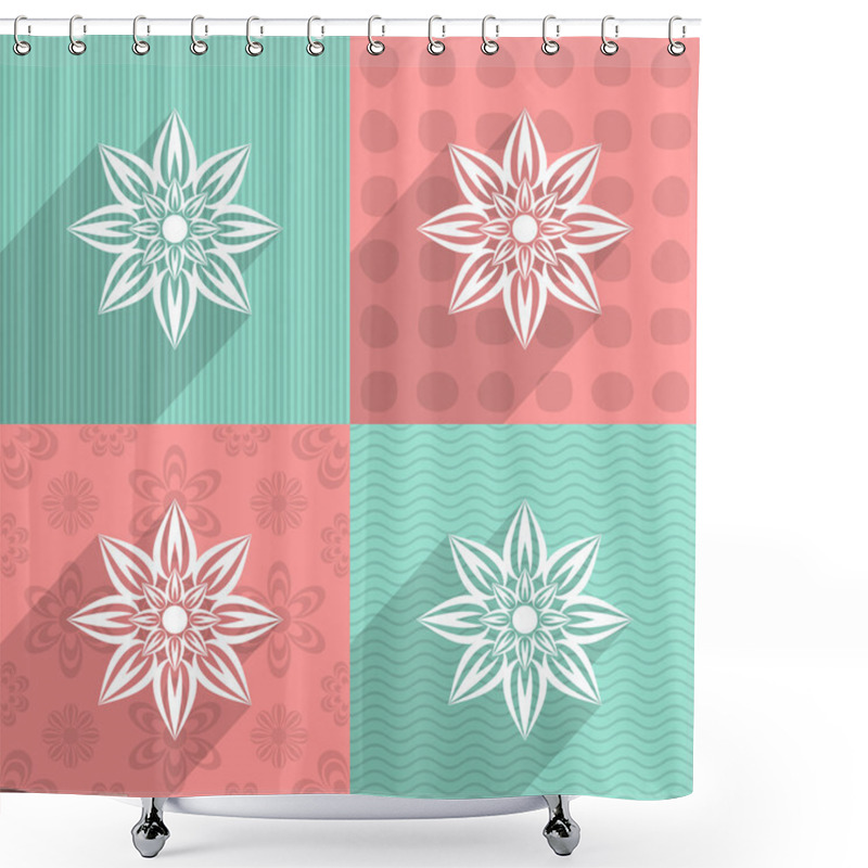 Personality  Flower Icon Shower Curtains