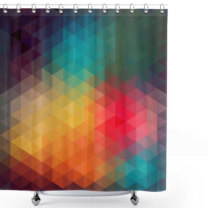 Personality  Triangles pattern of geometric shapes. Colorful mosaic backdrop. shower curtains
