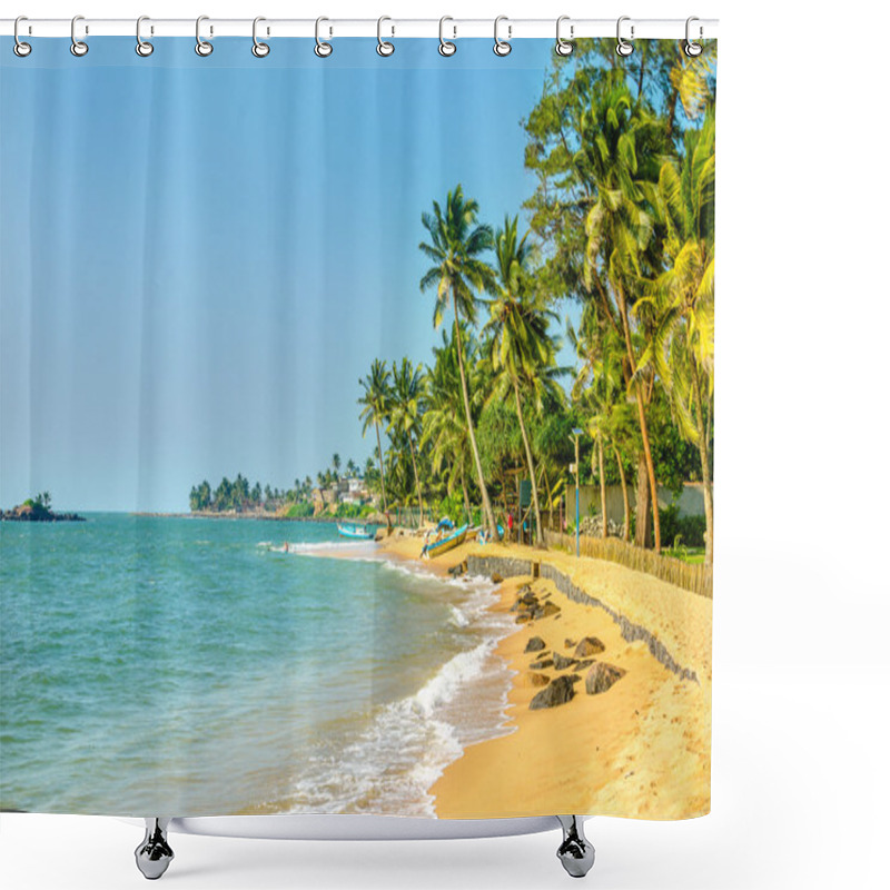 Personality  Exotic Caribbean Beach Full Of Palm Trees Shower Curtains