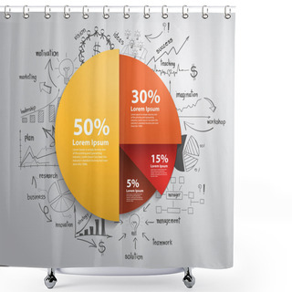 Personality  Business Infographics Circle With Drawing Business Success Strategy Plan Concept Idea Shower Curtains