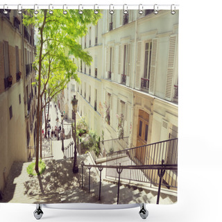 Personality  Morning Montmartre Staircase In Paris, France Shower Curtains
