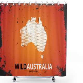 Personality  Grunge Australia Logo. Australia Logo Design. Wild Australia Shower Curtains