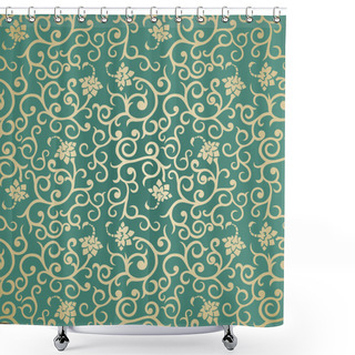 Personality  Floral Seamless Pattern In Retro Style Shower Curtains