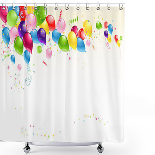 Personality  Festive Balloons Background Shower Curtains