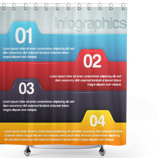 Personality  Banners With Numbers. Vector Illustration. Shower Curtains