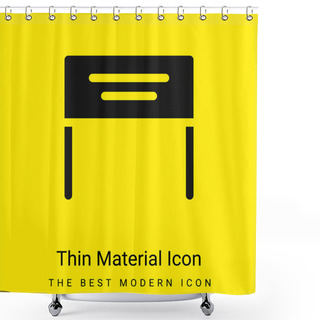 Personality  Banner Minimal Bright Yellow Material Icon Shower Curtains