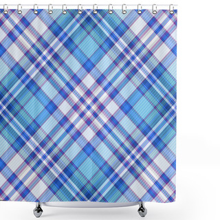Personality  Seamless Blue, Violet And White Diagonal Pattern Shower Curtains