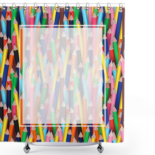 Personality  Colorful Pencils With White Transparent Banner  Shower Curtains