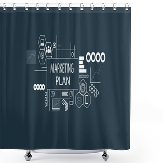 Personality  Business  Developer Illustration Dark Blue  Background Shower Curtains