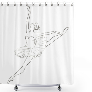 Personality  Beautiful Hand Drawn Ballerina Shower Curtains