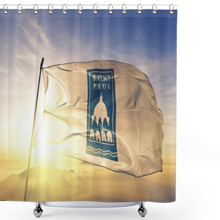 Personality  Saint Paul Of Minnesota Of United States Flag Waving Shower Curtains
