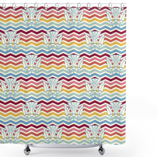 Personality  Abstract, Geometric Seamless Pattern Shower Curtains