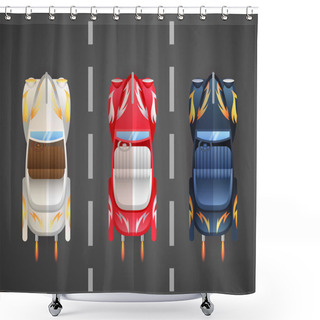 Personality  Retro Flat Cars Cabriolet Top Shower Curtains