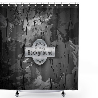 Personality  Camouflage Military Pattern With Cracks Background. Vector Illustration, EPS10 Shower Curtains
