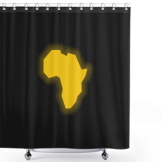 Personality  Africa Yellow Glowing Neon Icon Shower Curtains