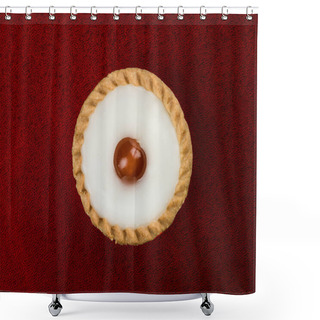 Personality  Individual Iced Bakewell Tart Topped With A Cherry Shower Curtains