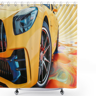 Personality  Modern Cars Are In The Studio Room. 3d Illustration And 3d Render. Shower Curtains