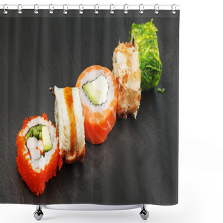 Personality  Sushi Rolls With Salmon Shower Curtains