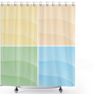 Personality  Vector Set Of Abstract Backgrounds With Wavy Lines Of Different Colors. Eps 10. Shower Curtains