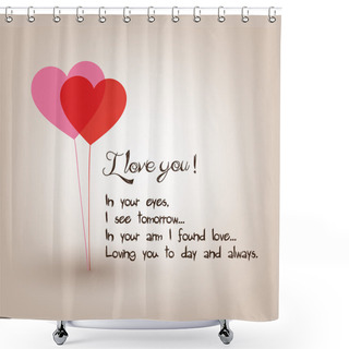 Personality  I Love You Greetings Card Shower Curtains