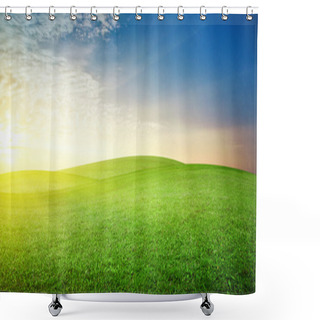 Personality  Panoramic Meadow Shower Curtains