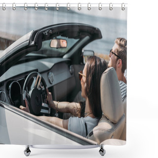 Personality  Couple Riding Car Together Shower Curtains