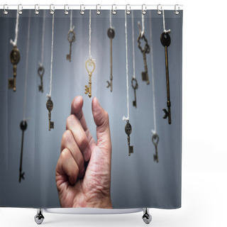 Personality  Choosing The Key To Success From Hanging Keys Concept Shower Curtains