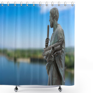 Personality  Statue Of Aristotle A Great Greek Philosopher Shower Curtains