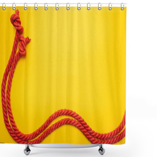 Personality  Red Waved Ropes With Knots Isolated On Orange  Shower Curtains