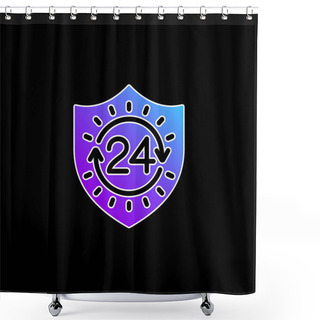 Personality  24 Hours Blue Gradient Vector Icon Shower Curtains