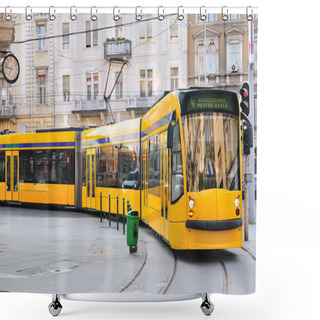 Personality  Yellow Tram Shower Curtains