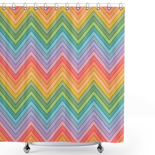 Personality  Seamless Multicolor Horizontal Fashion Chevron Pattern Shower Curtains