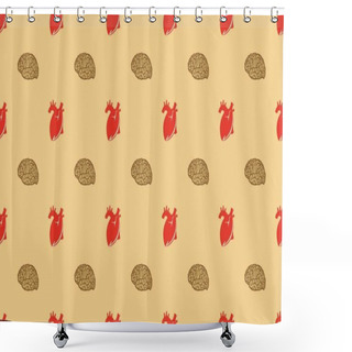 Personality  Colored Background With Different Accessories Shower Curtains