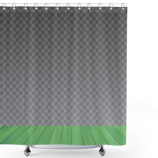 Personality  Green Wood Floor On Transparent Background. Vector. Shower Curtains
