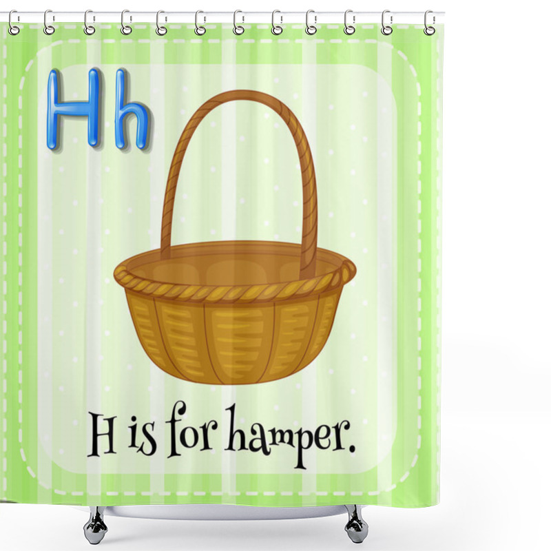 Personality  Flashcard letter H is for hamper shower curtains