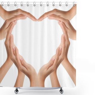 Personality  Hands Make Heart Shape Shower Curtains