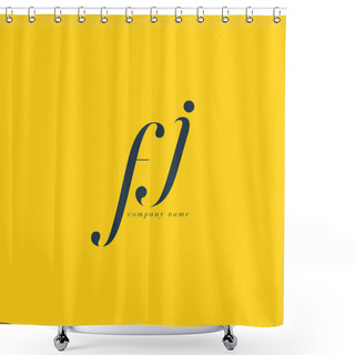 Personality  FJ Letters Logo Template Shower Curtains