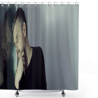 Personality  Man Having Seasonal Depression Shower Curtains