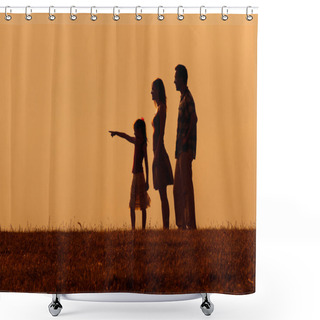 Personality  Family In Nature At Sunset Shower Curtains