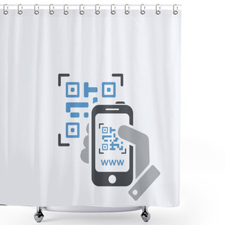 Personality  Photographing QR Code Shower Curtains