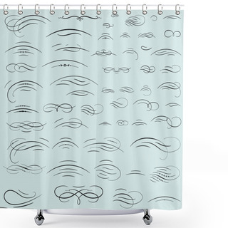 Personality  Set Of Calligraphic Swashes And Flourishes Shower Curtains